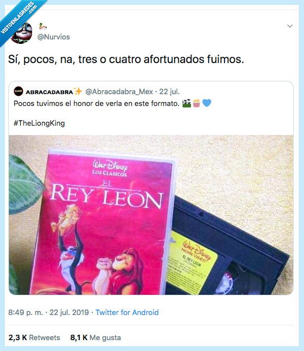 generacion,afortunados,rey leon,vhs