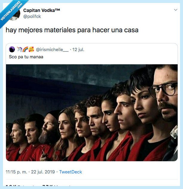 la casa de papel,materiales,sco pa tu manaa