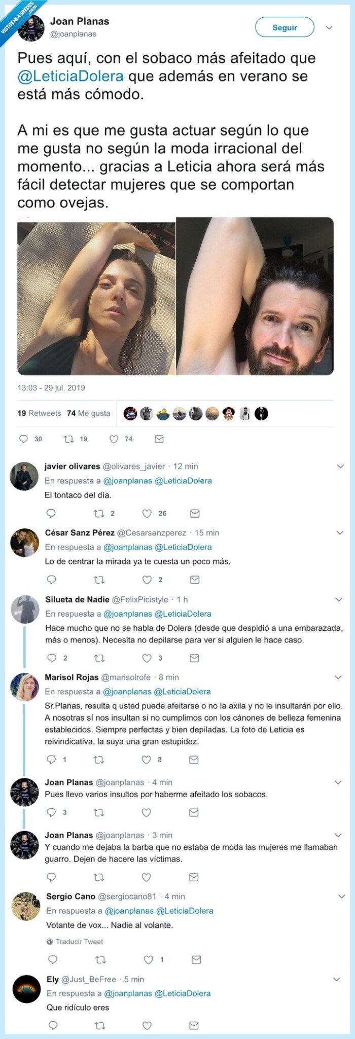 leticia dolera,sobaco,pelos,liada,polémica