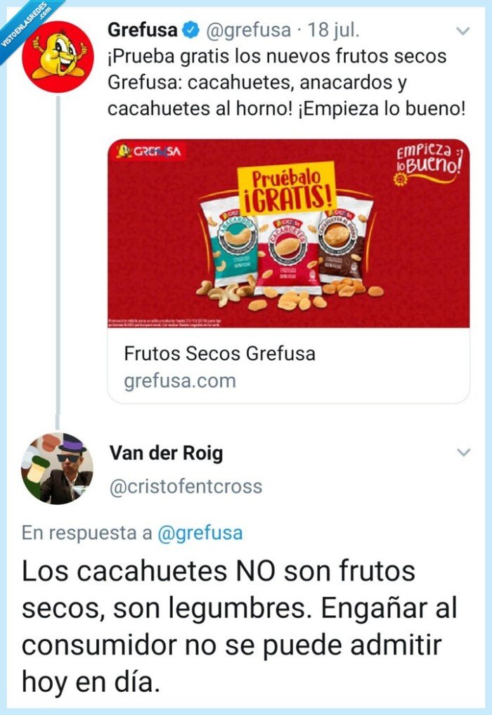 grefusa,engaño,cacahuetes,indignado,tontolaspelotas