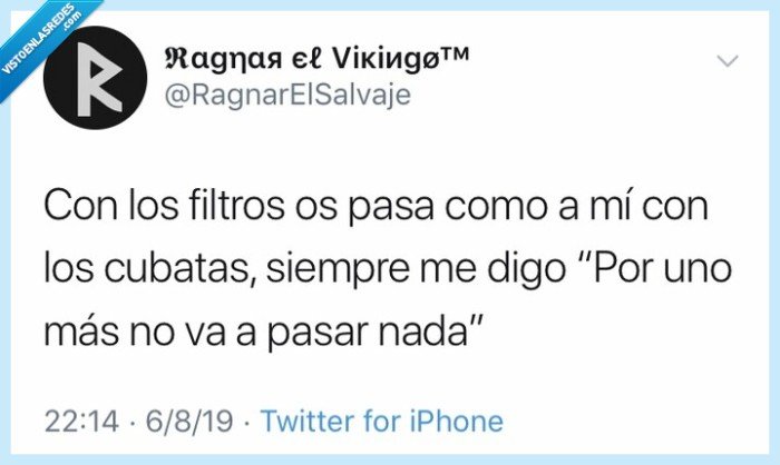 filtro,cubatas,por uno no pasa nada