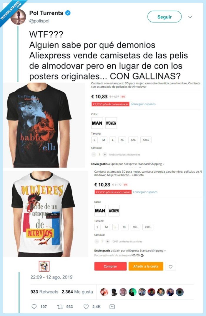 almodovar,camisetas,aliexpress