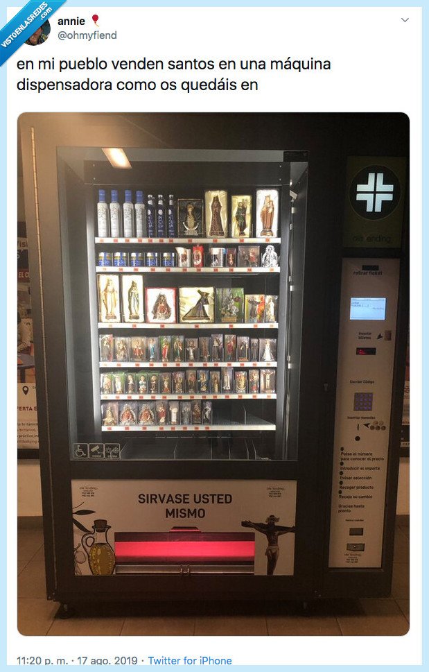 maquina expendedora,santos,virgen santa