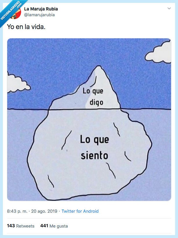 iceberg,decir,sentir