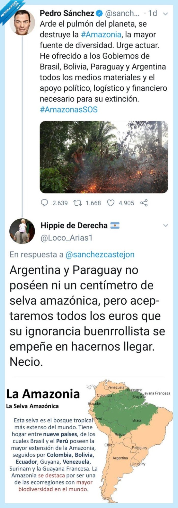 pedro sánchez,cagada,amazonas,cultura general