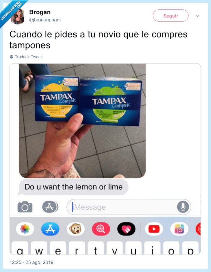 novio,tampones,comprar