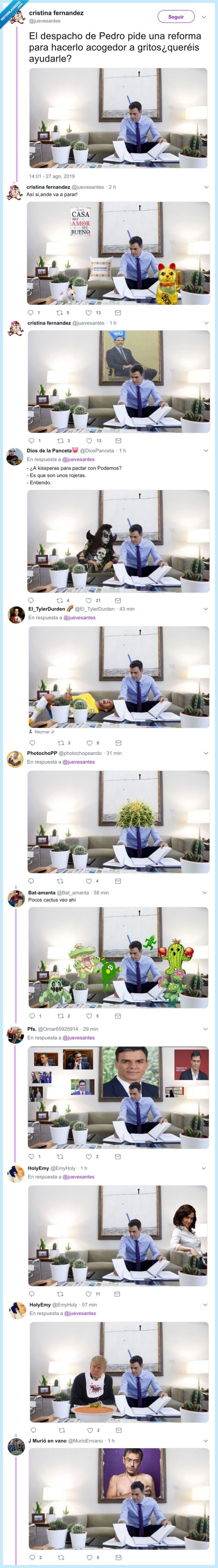 pedro sanchez,despacho,chops,montajes