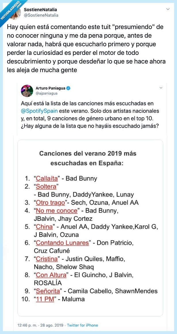 musica,canciones,populares,verano,spotify,juzgar