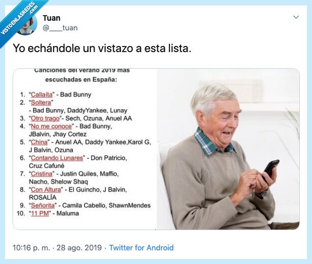 edad,viejo,señor,mayor,exitos,spotify,canciones,conocer,nada