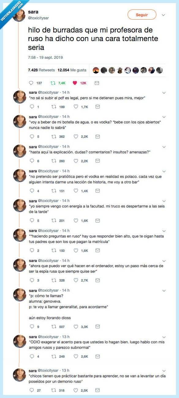 pánico,dar,profesora de ruso