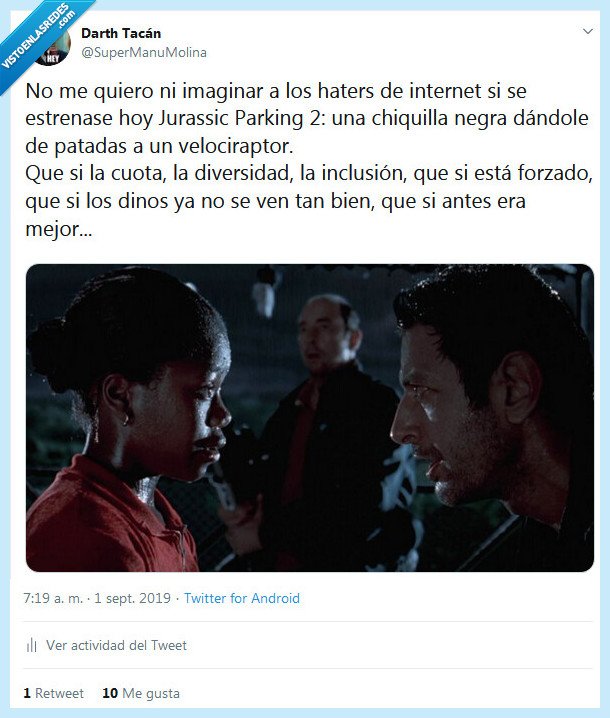 negra,jurassic park,diversidad,haters