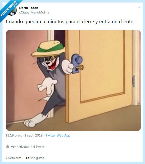 cierre,5 minutos,cliente,entrar,tienda