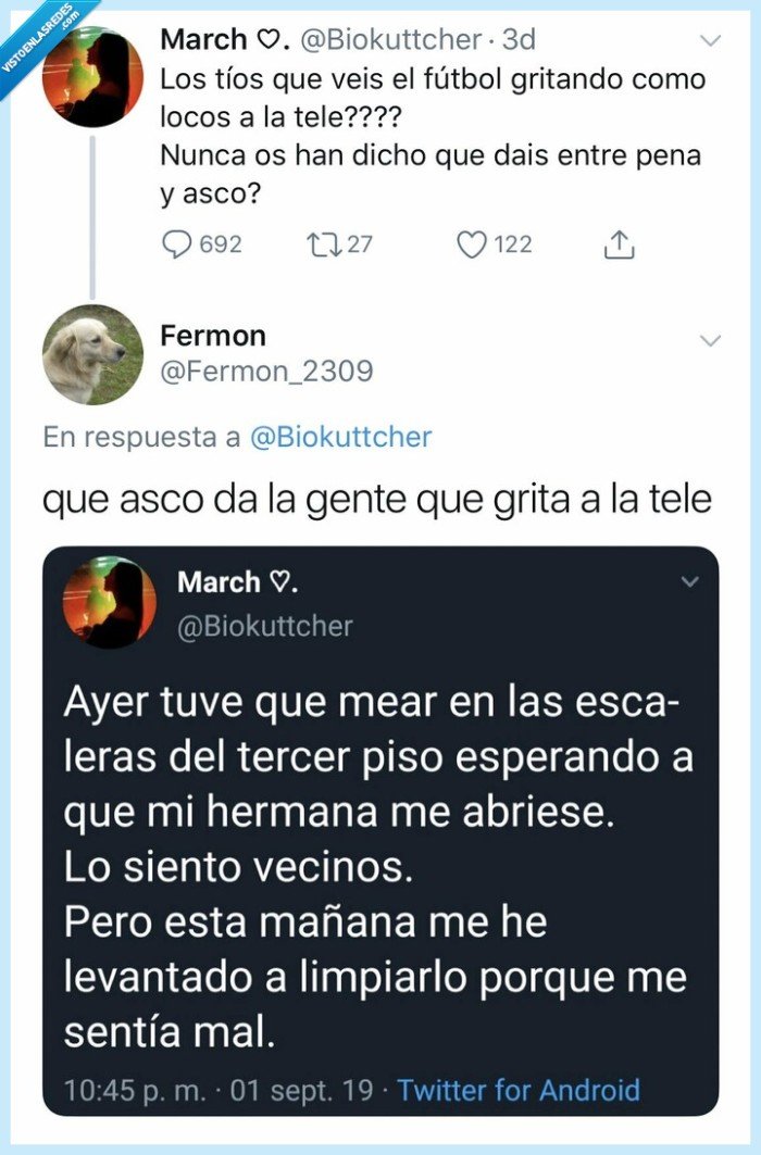 gritar,asco,tele,mear