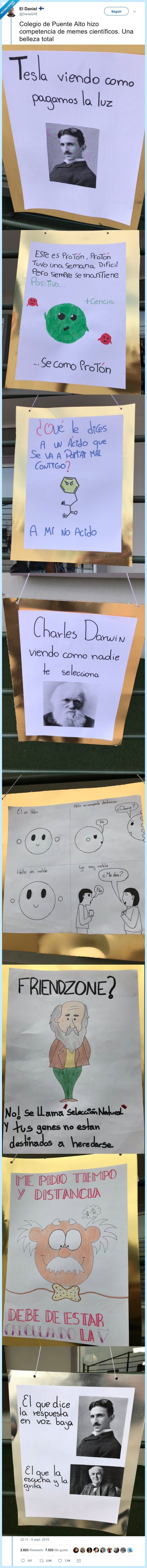 memes científicos,competición,colegio,niños