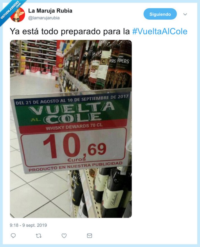 vuelta al cole,cartel,anuncio,whisky
