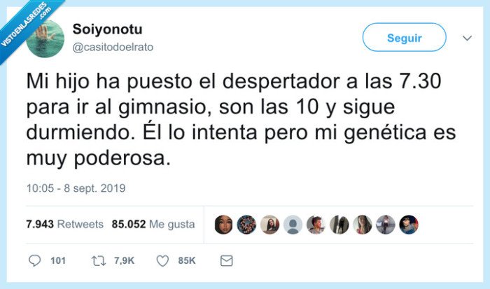 genética,hijo,gimnasio,despertador