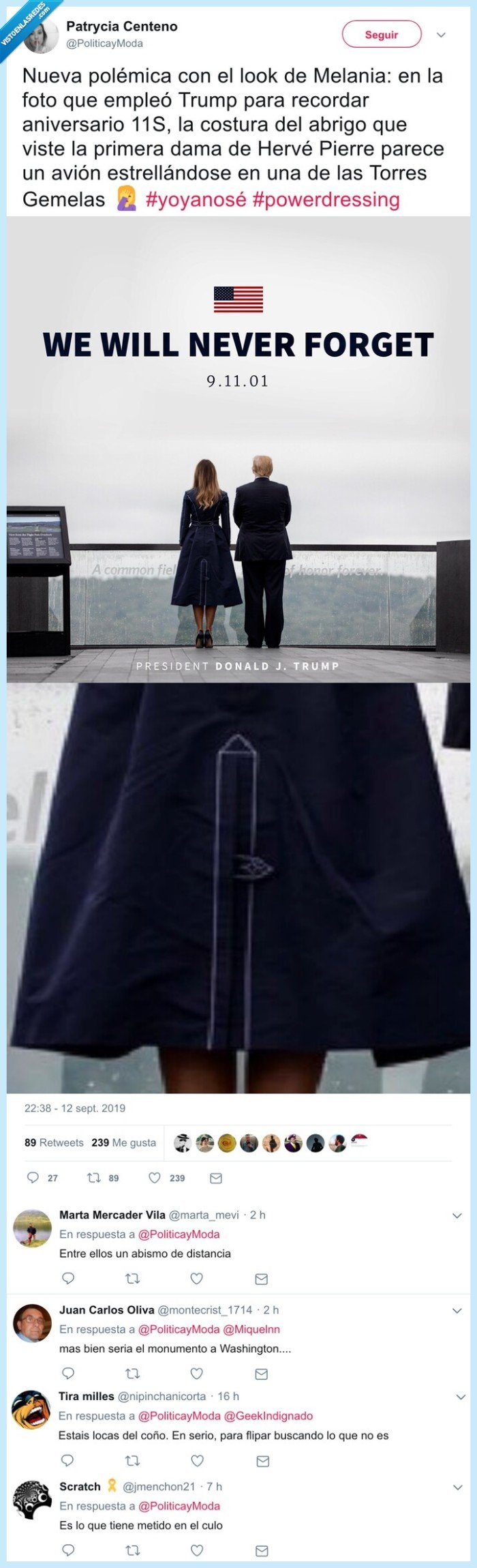 melania trump,11s,torres gemelas,costura,avión