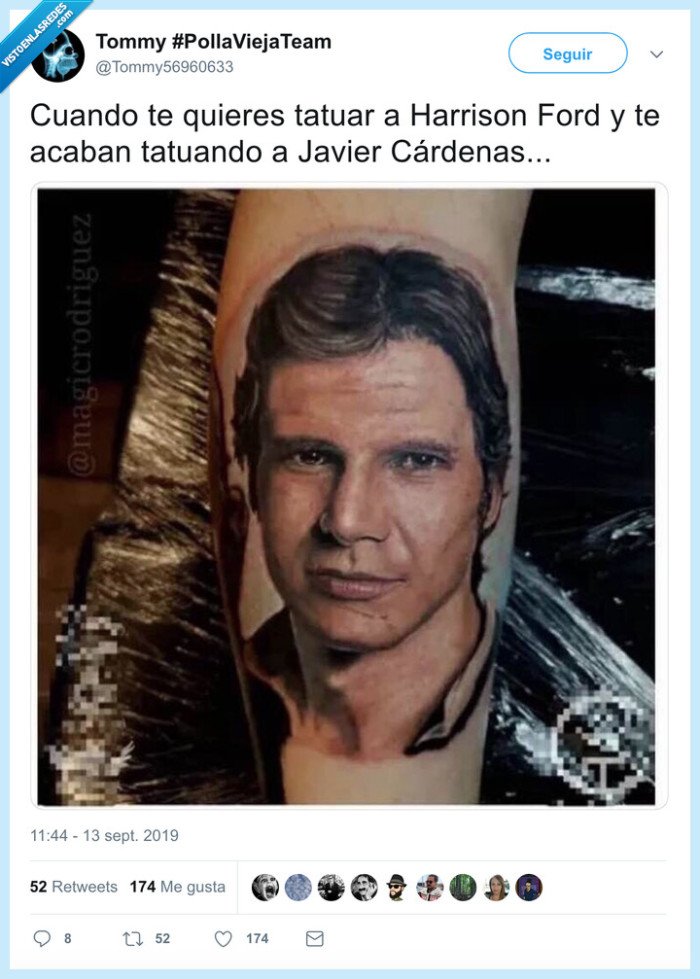 harrison ford,javier cárdenas,tatuaje,fail