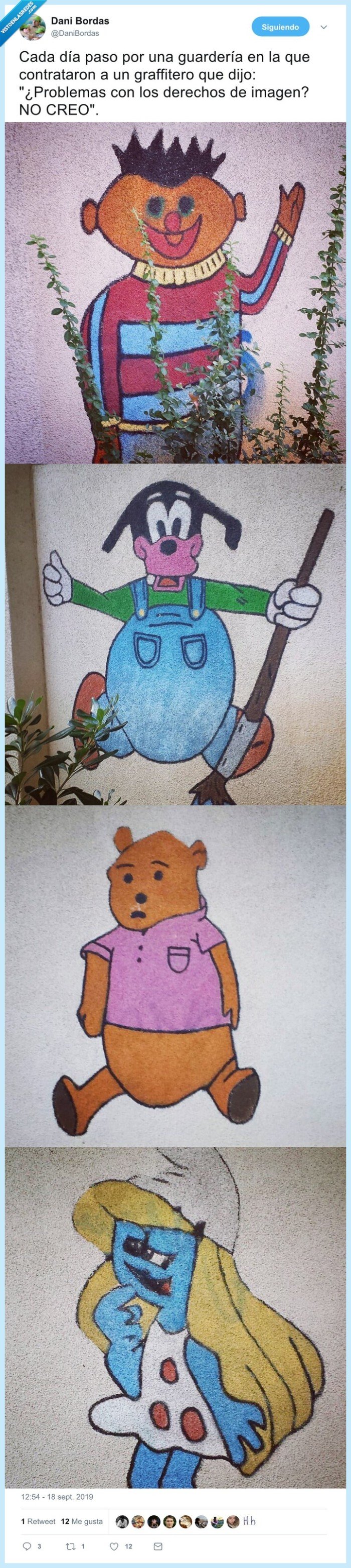 derp,guarderia,mural,dibujos animados