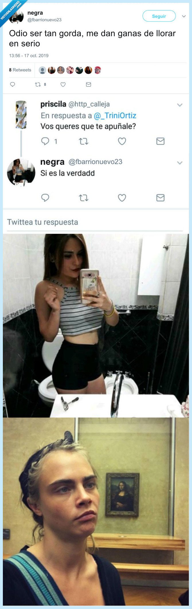 cara de la vigne,gorda,sus ganas