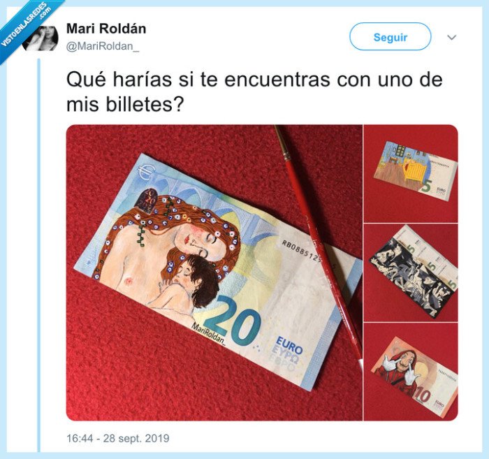 billetes,pintados,arte