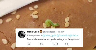 528333 - Cuando te encuentras este gusano en tu hamburguesa, lo mejor es tomárselo con humor, por @Oliver_fg26