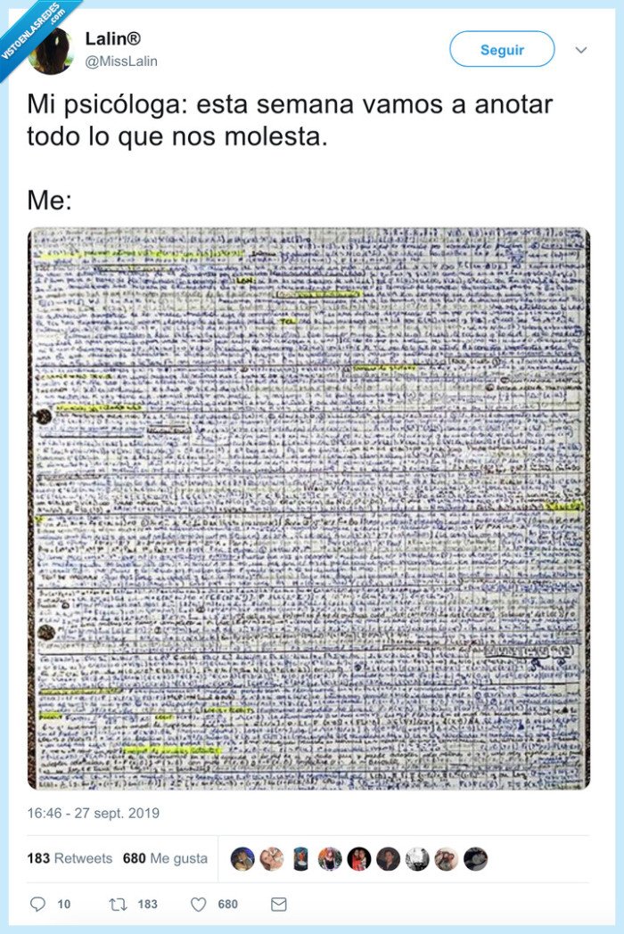 notas,psicólogo,lista