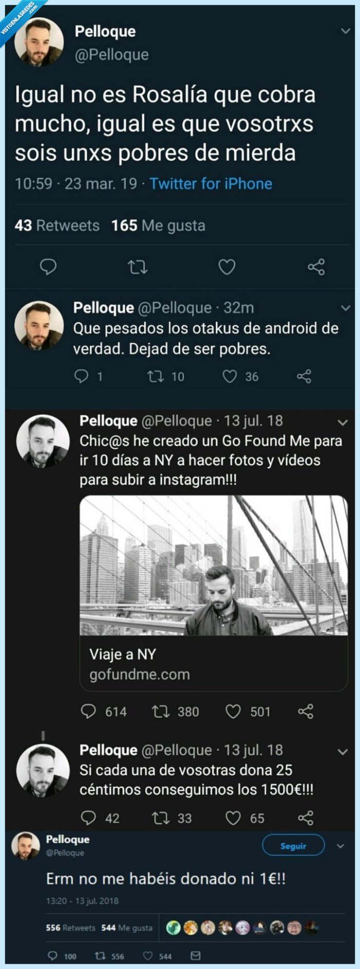 doble rasero,pobre,colgado,matado,go fund me