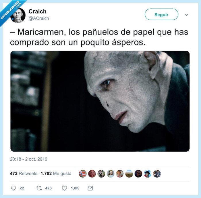 harry potter,voldemort,nariz,pañuelos