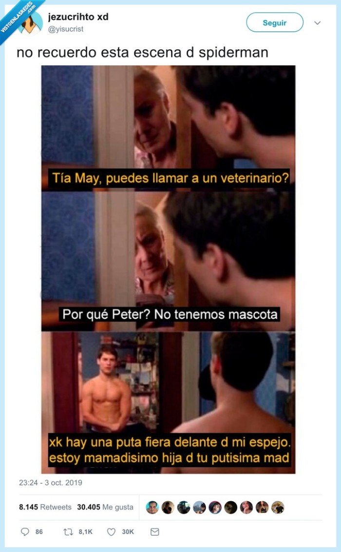 spiderman,mamadísimo,tia may,se gusta