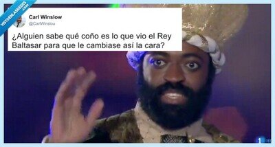 529115 - El rey Baltasar se quedó patidifuso viendo algo durante la cabalgata. La gente discute qué pudo haber visto tan impactante