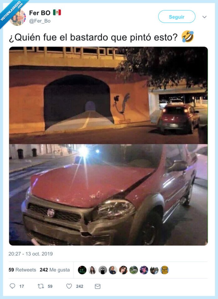 tunel,pared,correcaminos,choque