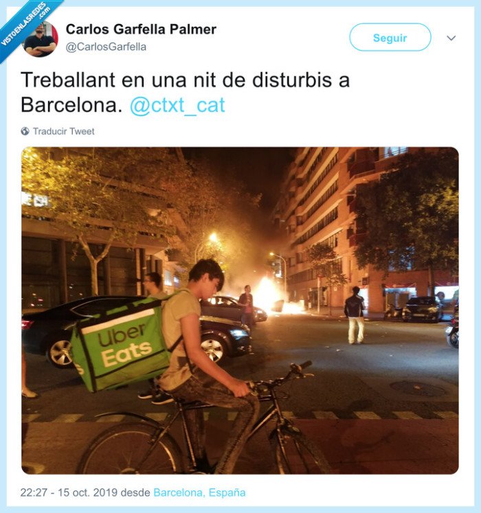 disturbios,uber eats,repartidor,vergüenza