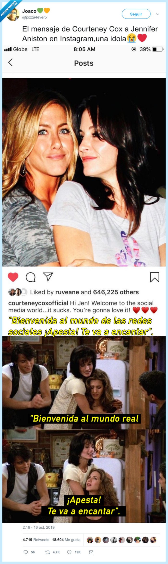 friends,mundo real,redes sociales,jennifer aniston,monica,rachel