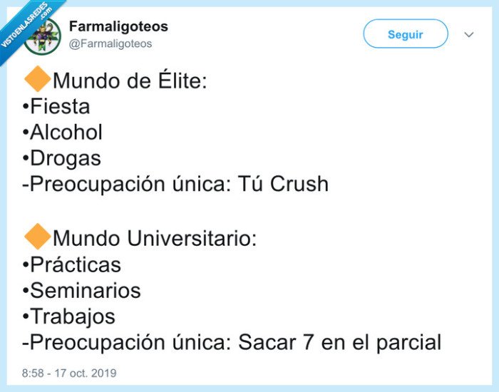 Élite,universidad,estudiar,mentira