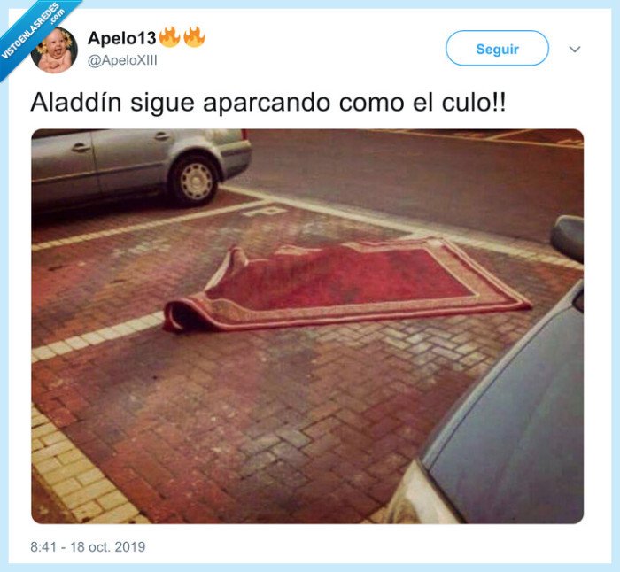 alfombra mágica,aladdin,aparcar