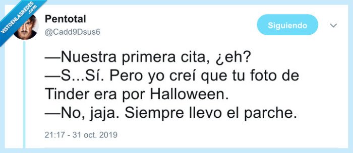 parche,cita,halloween,cara,tinder