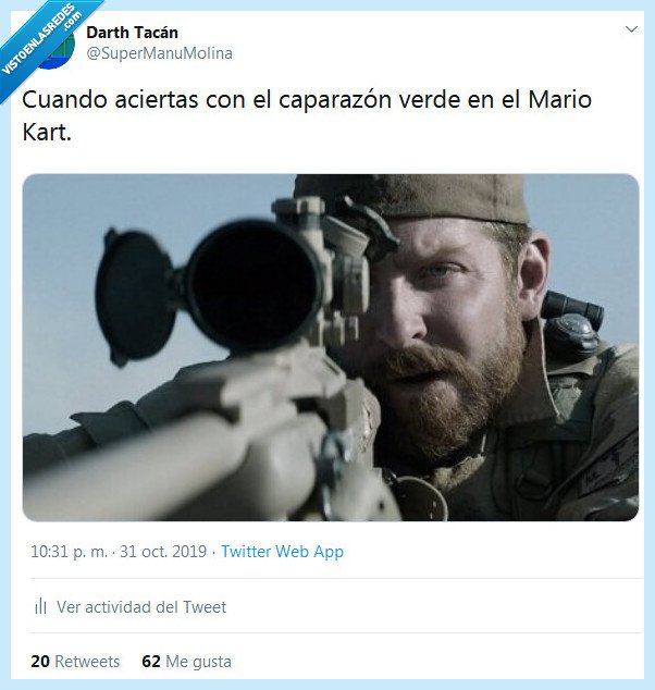 caparazón,verde,mario kart,sniper,francotirador,disparar