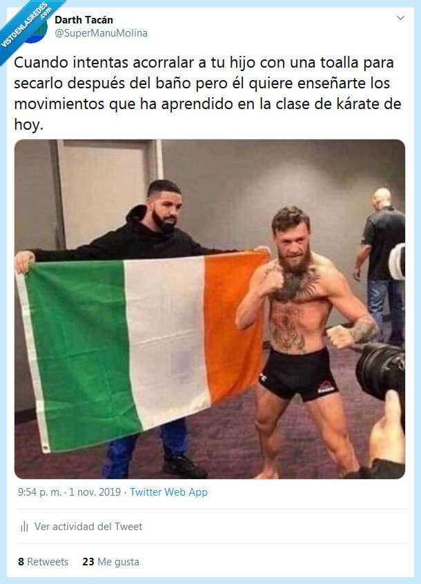 toalla,baño,hijo,kárate,mcgregor