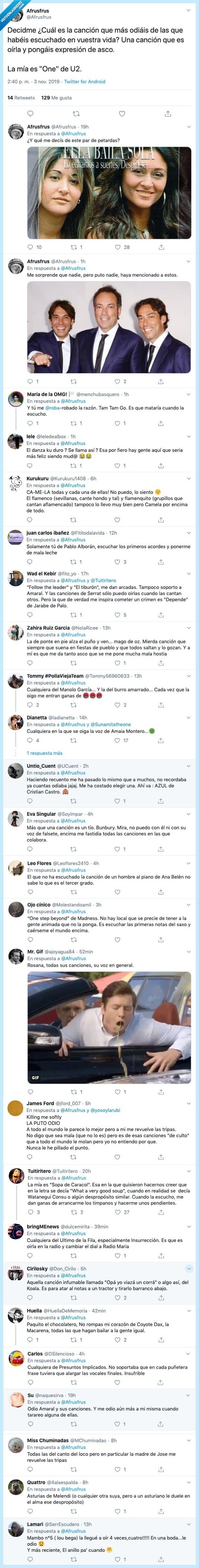 peores,canciones,ella baila sola,cafe quijano,one,u2