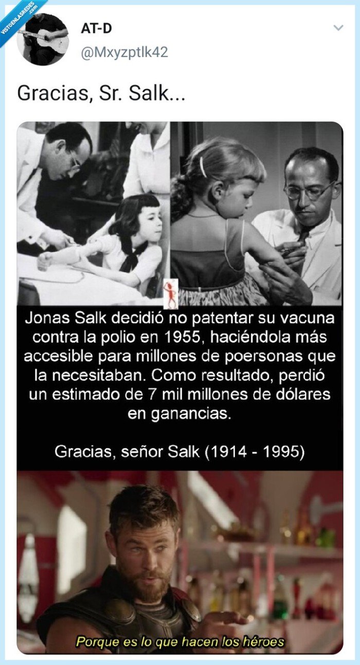Polio,vacuna,gratis,millones,héroe,Mxyzptlk42