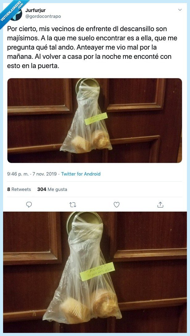 magdalenas,comer,bolsa,regalo,vecino