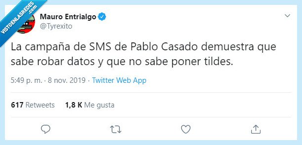 sms,mensaje,pablo casado,acento,tilde,robar,datos