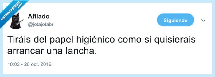 papel higiénico,lancha,tirar