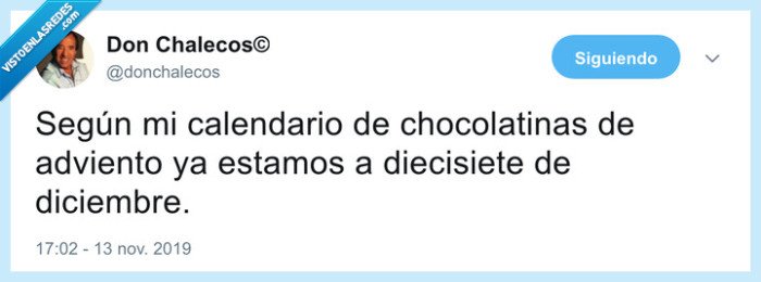 chocolatinas,adviento,comer,navidad