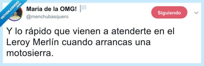 leroy merlin,motosierra,atender