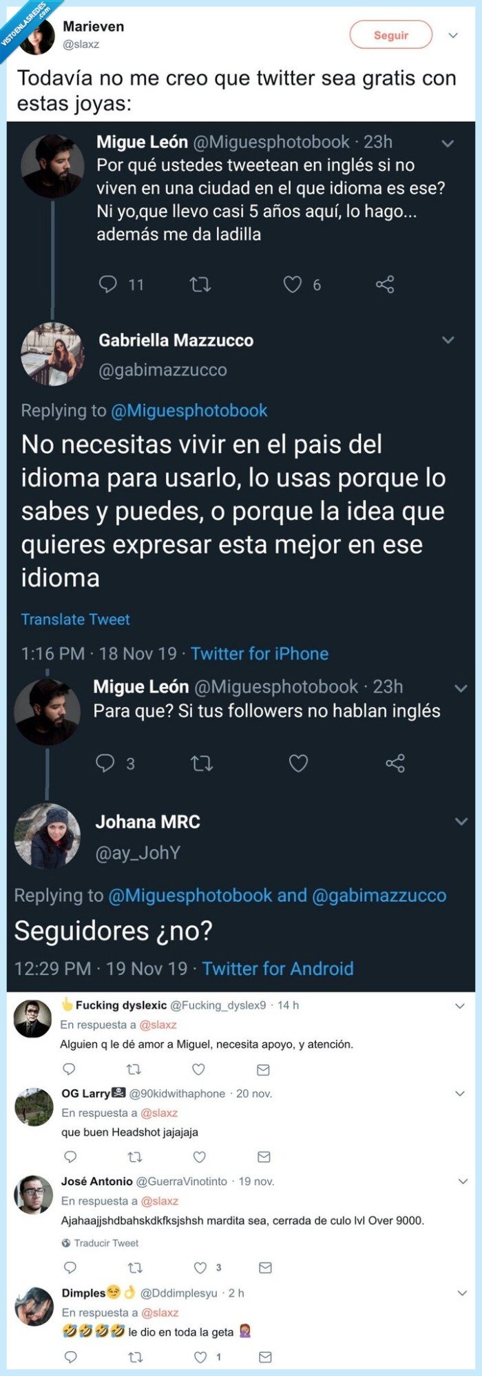 inglés,spanglish,foIIowers