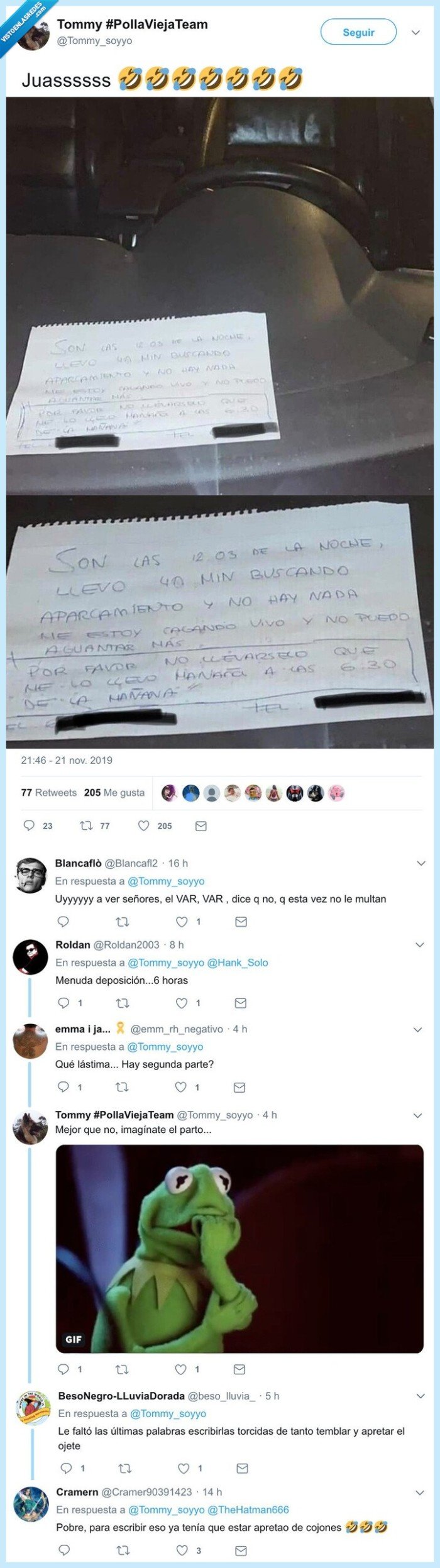 cagarse,coche,multa,papel