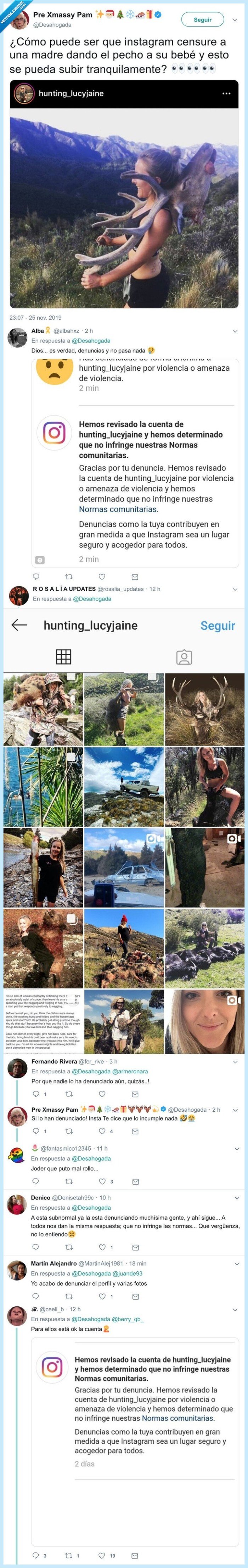 caza,cazadora,perfil,instagram,denuncias