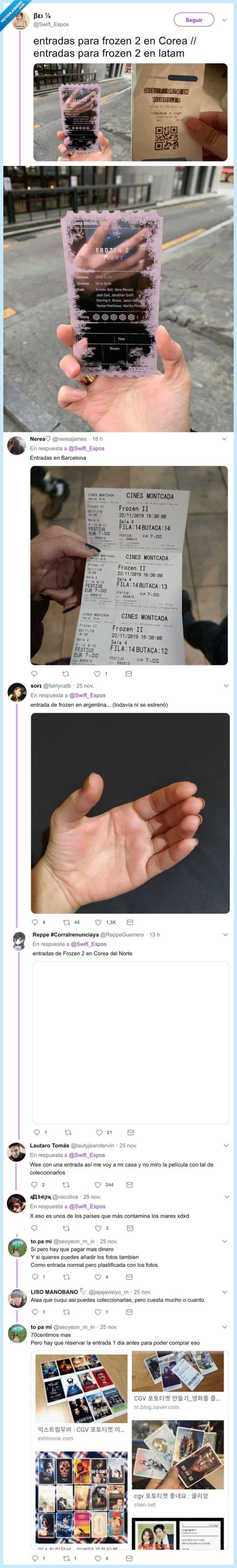 entradas,cine,corea,frozen